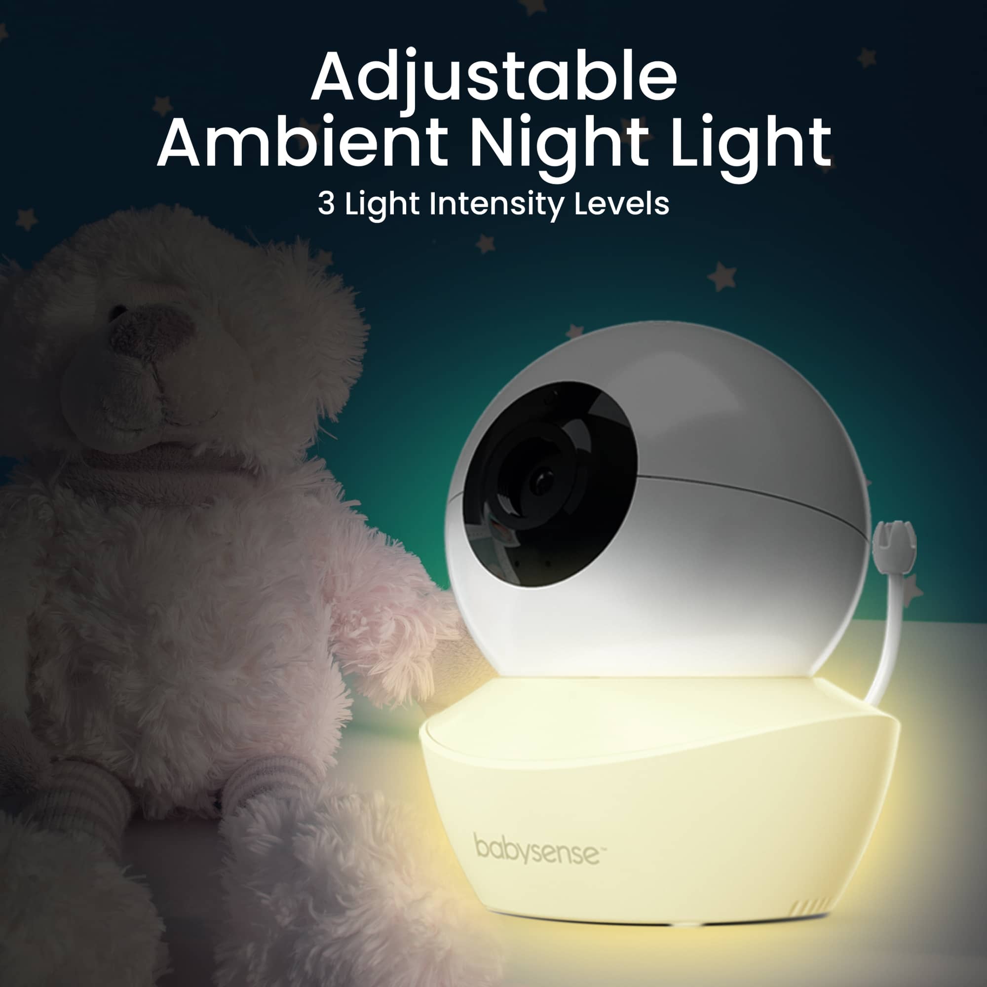 Babysense HD S2: Video Baby Monitor with 2 Cameras, Non wifi, Split Screen & Night Light Machine