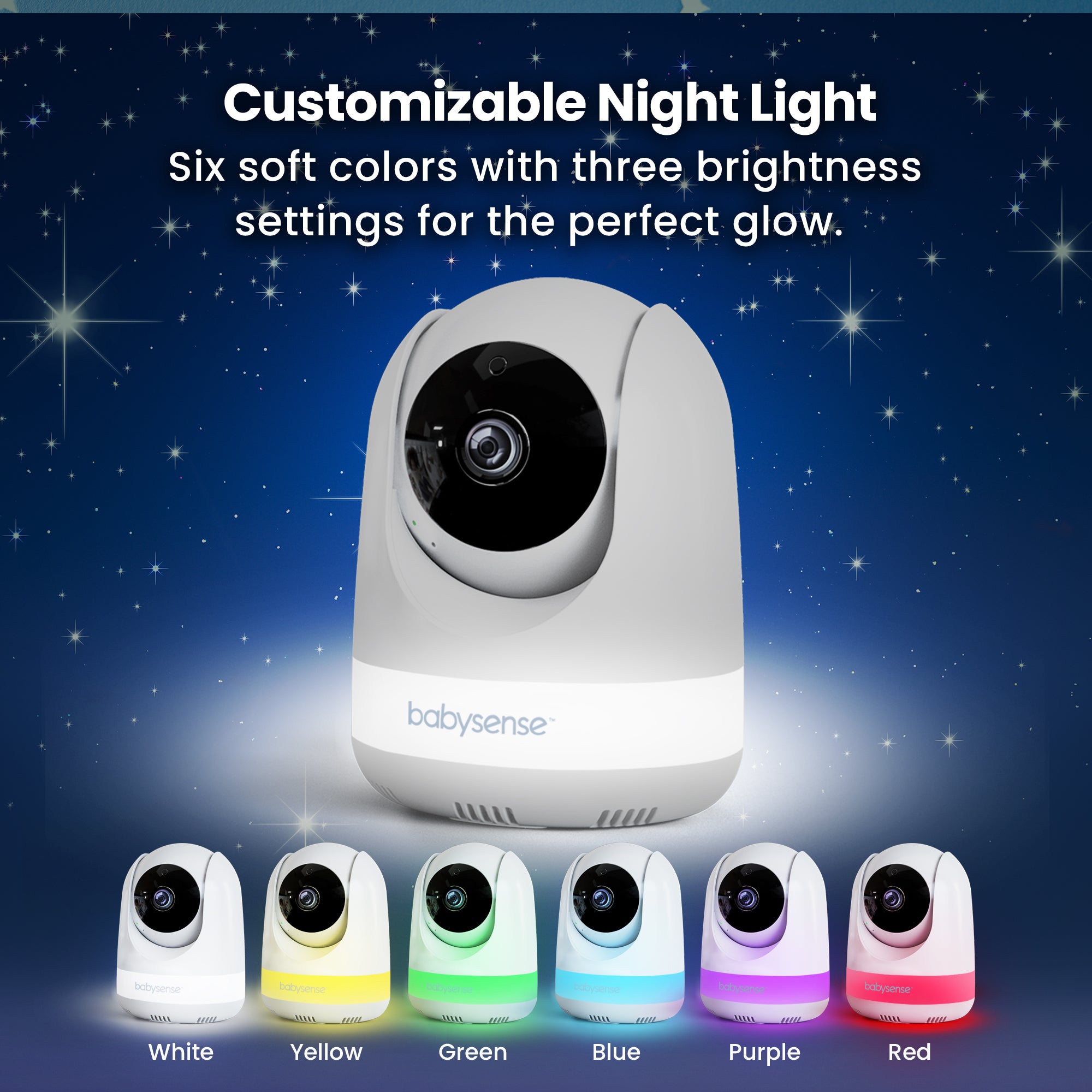 Babysense Max View Pro: Video Baby Monitor, One Camera, Non Wifi, Split Screen, Night Light & Sound Machine