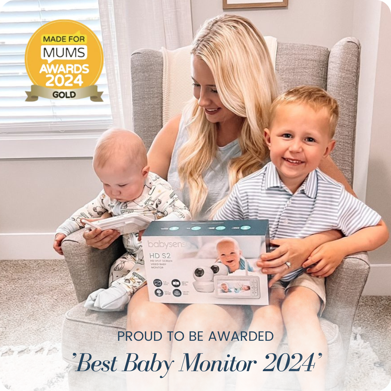 Babysense HD S2: Video Baby Monitor with 2 Cameras, Non wifi, Split Screen & Night Light Machine