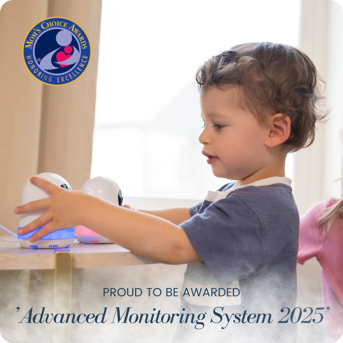 Babysense Prisma: Video Baby Monitor with 2 Cameras, Non Wifi, Split Screen, Night Light & Sound Machine