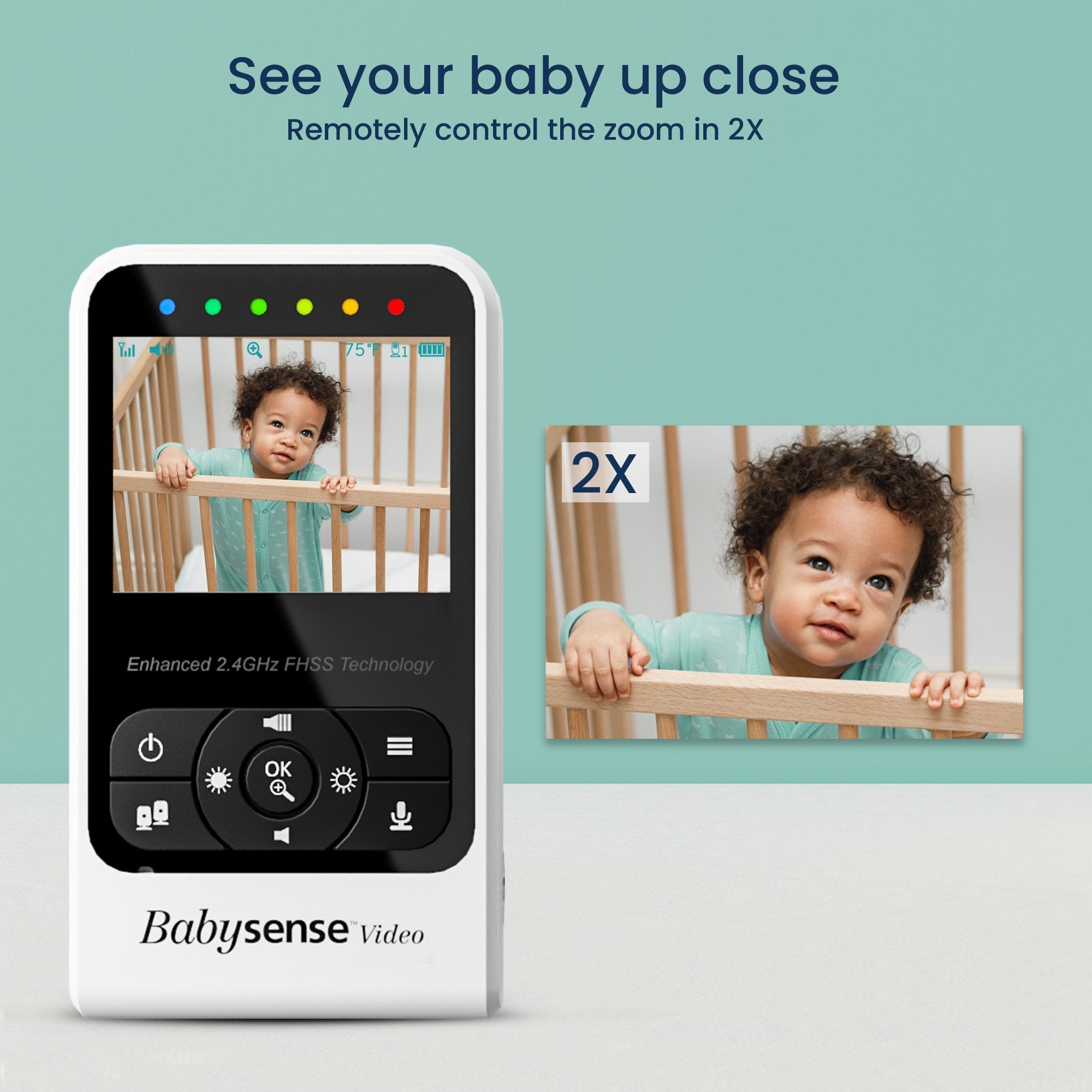 Compact Video Baby Monitor with 2 Cameras, V24R-2