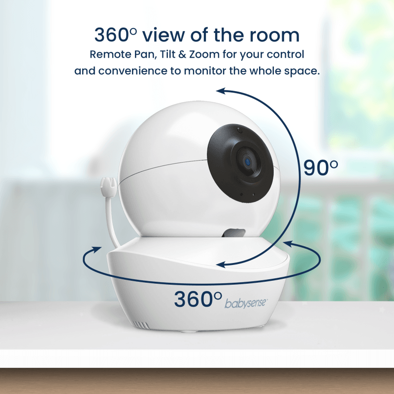Babysense V43: Video Baby Monitor with 2 Cameras, Non Wifi, Split Screen & Night Light Machine