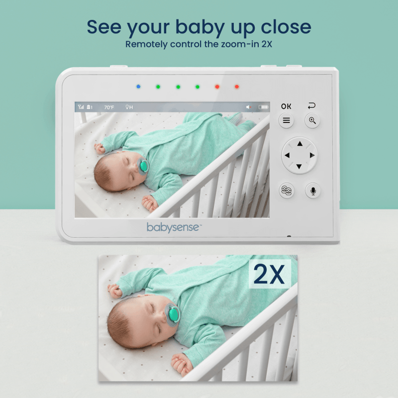 Babysense 7 Breathing & Split Screen Video Baby Monitor, 2 Cameras, V43 - Babysense-UK