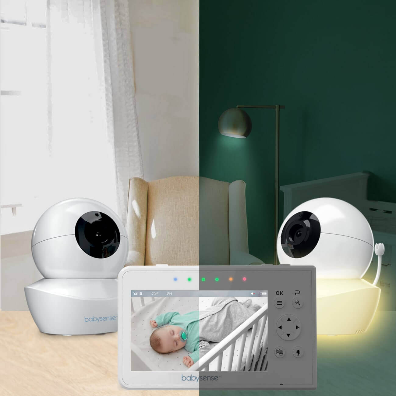 2 camera baby monitor split best sale screen uk