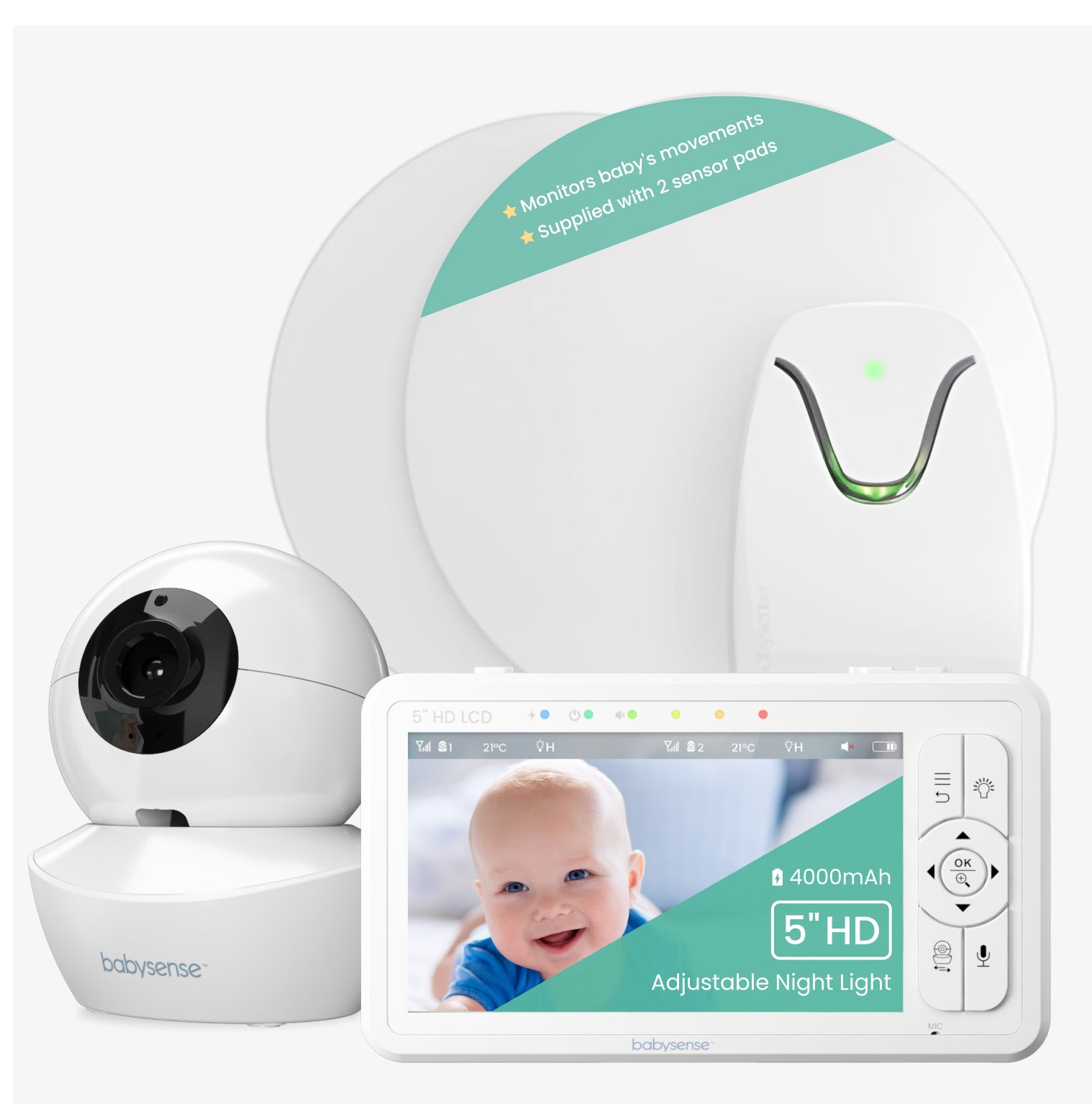 Babysense True Sleep: Video Baby Monitor with Real Time No Breathing & Irregularity Alerts, 1 or 2 Cameras