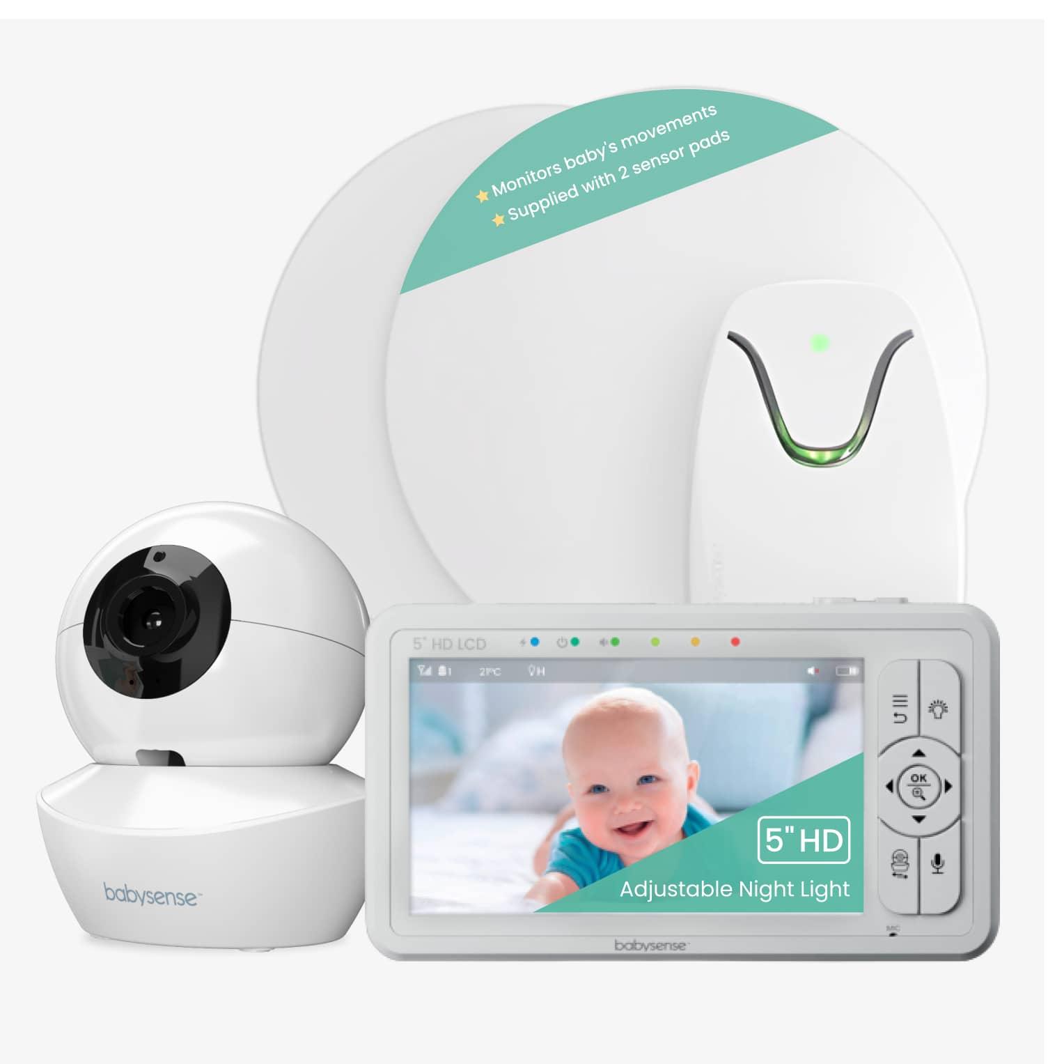 Babysense Moniteur Bébé 5.5” HD 1080p Écran Partagé, Vidéo avec Caméra et  Audio, Deux Caméras PTZ, Veilleuse RGB, Portée 300m, Audio Bidirectionnel,  Zoom 4X, Batterie 5000mAh : : Bébé et Puériculture
