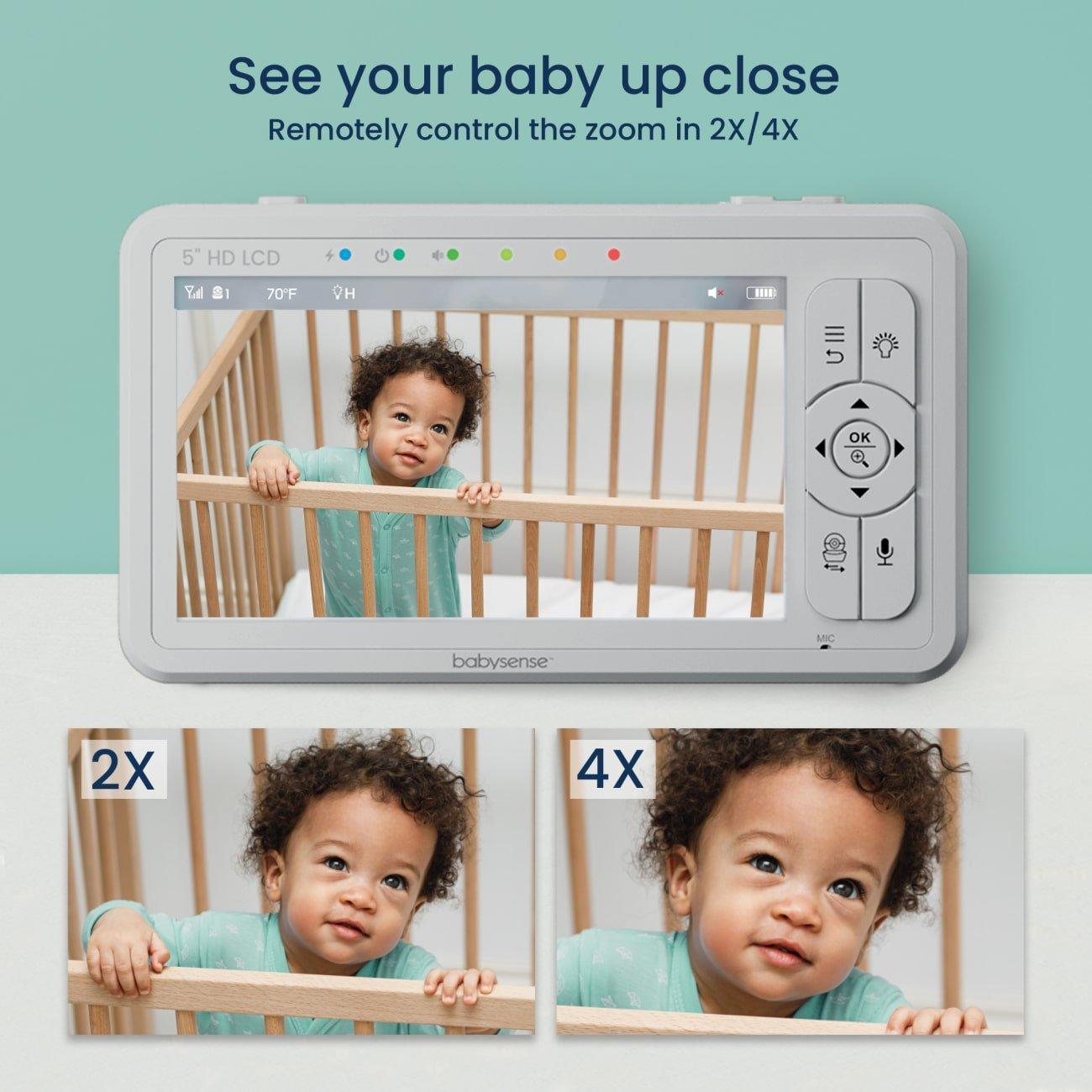 Babysense HD S2: Video Baby Monitor with 2 Cameras, Non wifi, Split Screen & Night Light Machine