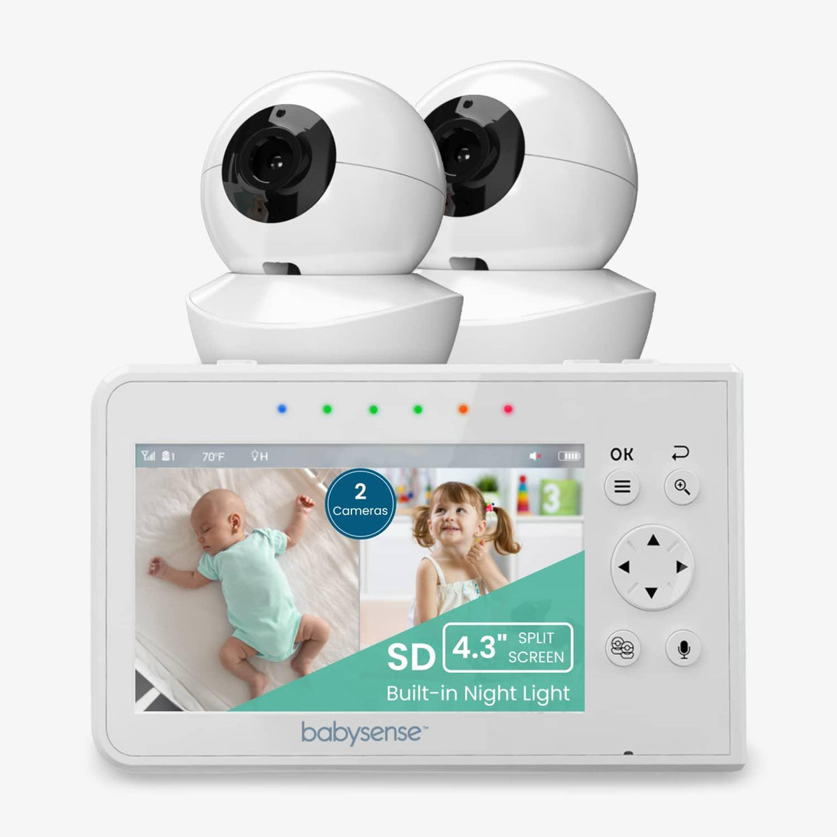Babysense V43: Video Baby Monitor with Cameras, Non Wifi, Split Scre