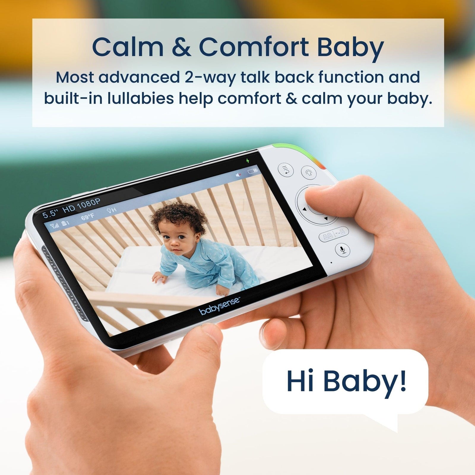 Babysense MaxView Best Baby Monitor With a Camera, Light & White Noise